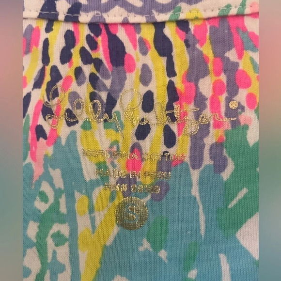 Lilly Pulitzer Ali Dress Pink Roar of The Seas, Pima Cotton V Neck - Picture 7 of 7